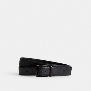 Coach Harness Buckle Cut To Size Reversible Belt, 38 Mm Bälte Herr Grå Svarta | 32XLRKSOI