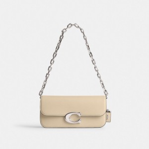 Coach Idol Bag 23 Axelväska Dam Silver Vita | 17TNZKUDJ