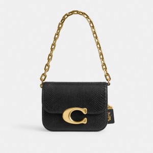 Coach Idol Bag In Python Axelväska Dam Svarta | 92FSTGYOP