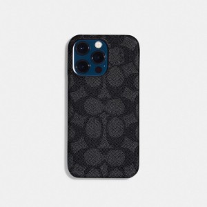 Coach Iphone 14 Pro Case In Signature Canvas Resväska Dam Grå | 20FYNHQUZ