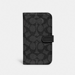 Coach Iphone 14 Pro Folio In Signature Canvas Resväska Dam Grå | 94VZWGXLK