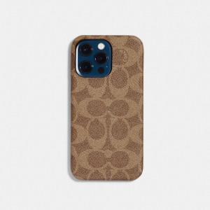 Coach Iphone 14 Pro Max Case In Signature Canvas Resväska Dam Bruna | 23HTQJSYR