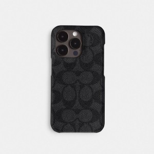 Coach Iphone 15 Pro Max Case In Signature Canvas Resväska Dam Grå | 10FBQKREV