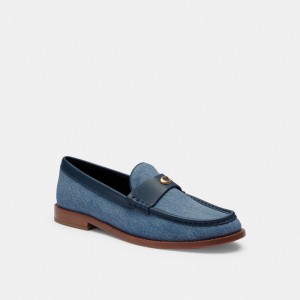 Coach Jolene Loafer Platta Skor Dam Indigo Blå | 05RLBAIFH