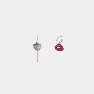 Coach Lollipop And Lips Mismatch Earrings Smycken Dam Silver Olika Färger | 16IADYNLU