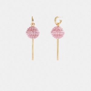 Coach Lollipop Earrings Smycken Dam Guld Rosa | 30LGKZPNV