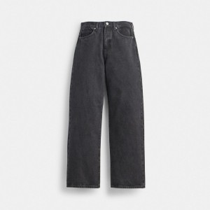Coach Loose Fit Jeans Byxor Dam Svarta | 47AOGBTVW