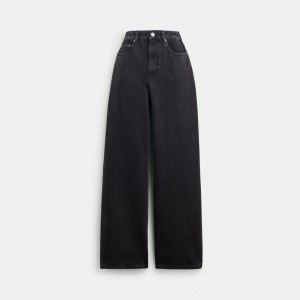 Coach Loose Fit Jeans In Organic Cotton Byxor Dam Svarta | 73OCXAVKL
