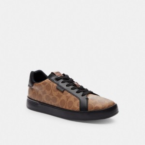 Coach Lowline Low Top Sneaker In Signature Canvas Sneakers Herr Bruna Svarta | 58DWHXCTO