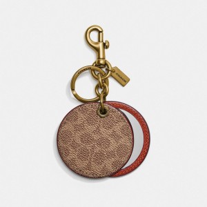 Coach Mirror Bag Charm In Signature Canvas Smycken Dam Bruna Röda | 51IWQETLN