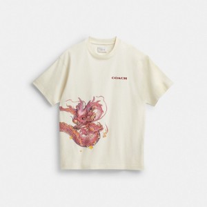 Coach New Year T Shirt With Dragon Blast Herr Grädde | 91CTXRNDO