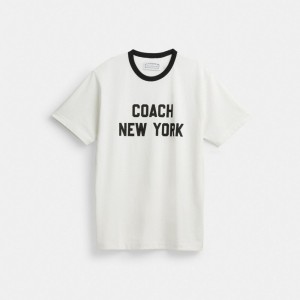 Coach New York T Shirt Blast Herr Vita | 70TJZLARW