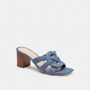 Coach Nikki Sandal Höga Klackar Dam Indigo Blå | 10EGQSZLR