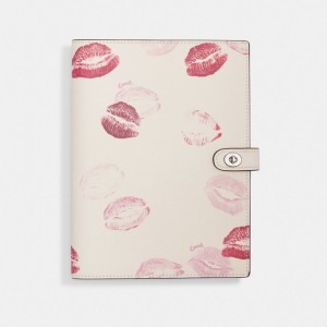 Coach Notebook With Lip Print Resväska Dam Silver Olika Färger | 80ABRFVCJ