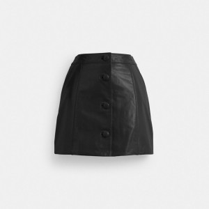 Coach Patent Leather Mini Skirt Byxor Dam Svarta | 92KNOLWPC