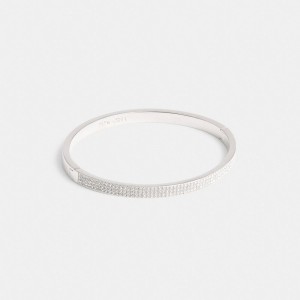 Coach Pave Hinged Bangle Smycken Dam Silver | 04WTEOJUY