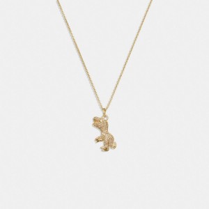 Coach Pave Rexy Necklace Smycken Dam Guld | 19KDAUCME