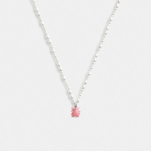 Coach Pearl Fly Pendant Necklace Smycken Dam Silver Olika Färger | 32DTRELZQ