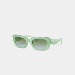 Coach Pillow Tabby Narrow Rectangle Sunglasses Glasögon Dam Mintgröna | 70EQFGABW