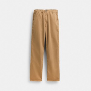 Coach Regenerative Cotton Trousers Byxor Herr Khaki | 31PAJSFWE