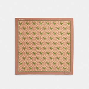 Coach Rexy Print Silk Bandana Hatt Dam Khaki | 60NZRVWFQ