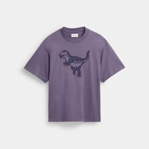 Coach Rexy T Shirt In Organic Cotton Blast Herr Lila | 16UZYRLDW