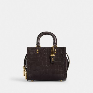 Coach Rogue 20 In Alligator Satchel Väska Dam Vinröda | 94TBODELP