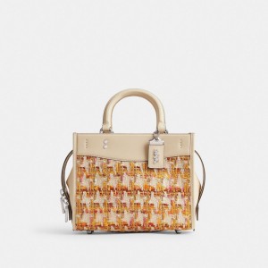 Coach Rogue Bag 25 In Tweed Satchel Väska Dam Silver Olika Färger | 41YVDBZON