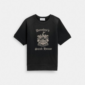 Coach Shrunken Raglan Crewneck Blast Herr Svarta | 57YBFUGMO