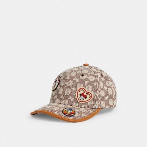 Coach Signature Baseball Hat With Patches Hatt Dam Olika Färger | 97GAFLCUR