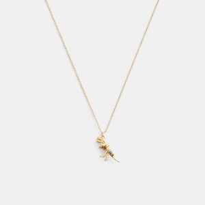 Coach Skeletal Rexy Pendant Necklace Smycken Dam Guld Olika Färger | 56QFLDHEC