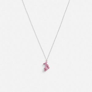 Coach Stiletto Pendant Necklace Smycken Dam Silver Rosa | 63OKSGFPY