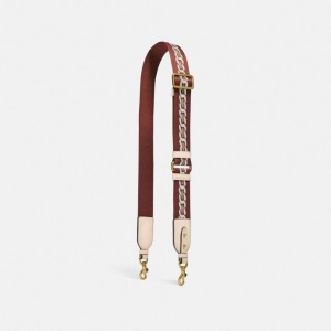 Coach Strap With Chain Stripe Smycken Dam Vita | 45BUDLIPM