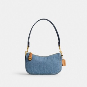 Coach Swinger Bag 20 Axelväska Dam Indigo | 18KPHOJTE