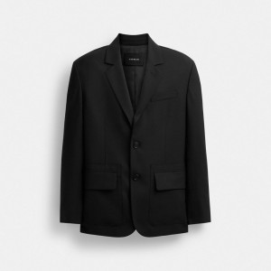 Coach Tailoring Blazer Jackor Herr Svarta | 68BUSTMAJ