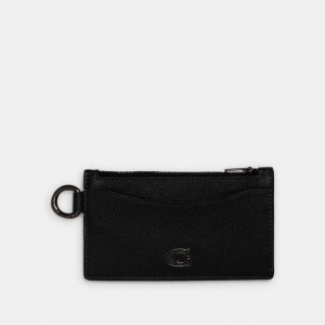Coach Zip Card Case Card Case Dam Svarta | 38BITXUCO